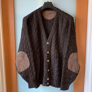 Clark Ross leather elbow patch & alpaca cardigan